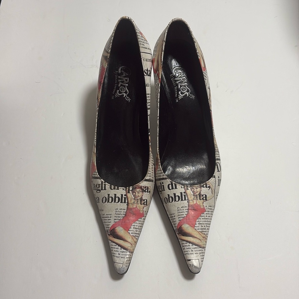 Vintage Carlos Santana Newspaper Pumps